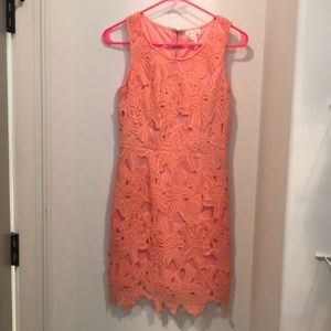 Coral lace dress